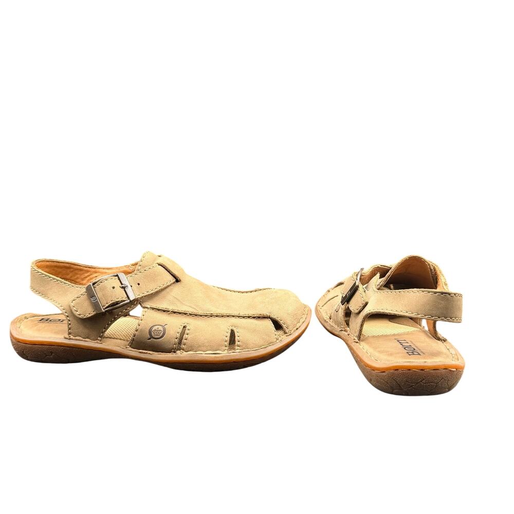 Born Leather Slingback Fisherman Sandals Tan Women’s Size 7 EU 38